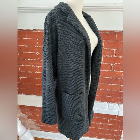 Marine Layer Lila Coat  Oversized Open Front Cardigan Sweater Charcoal Gray - Picture 5 of 14